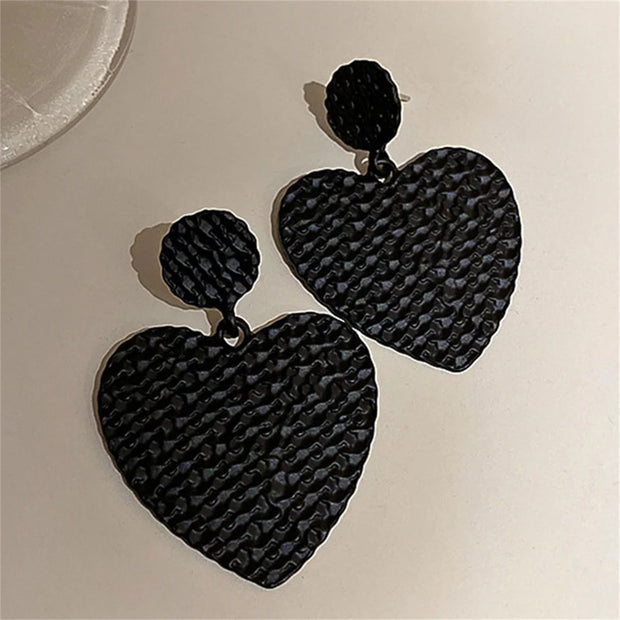 Hearty Black Drop Earrings