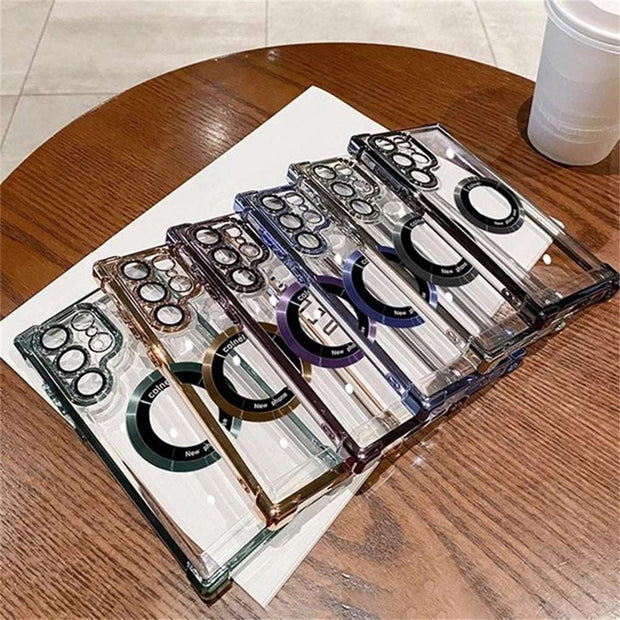 Transparent Magsafe Case Samsung S24 Ultra S23 FE S22 Plus - Magnetic Shockproof