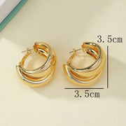 Chunky Gold Hoop Earrings - Statement Hoops for Women