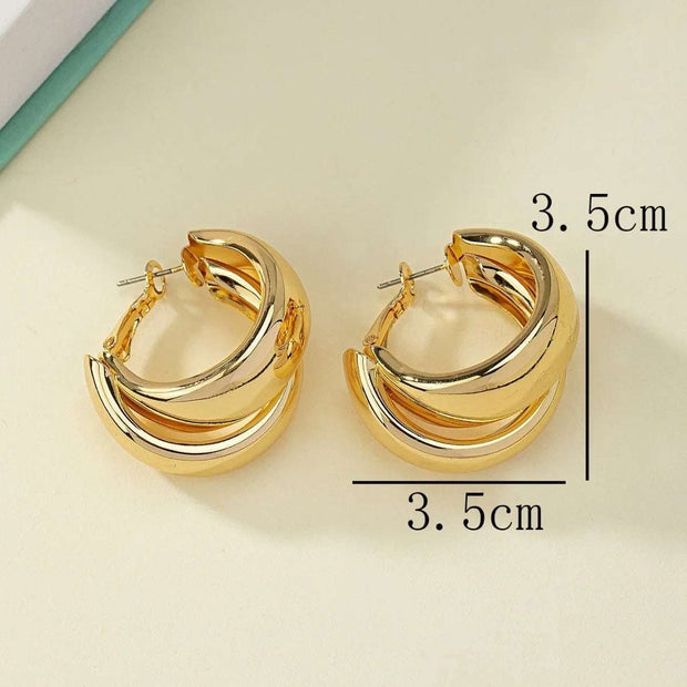 Chunky Gold Hoop Earrings - Statement Hoops for Women