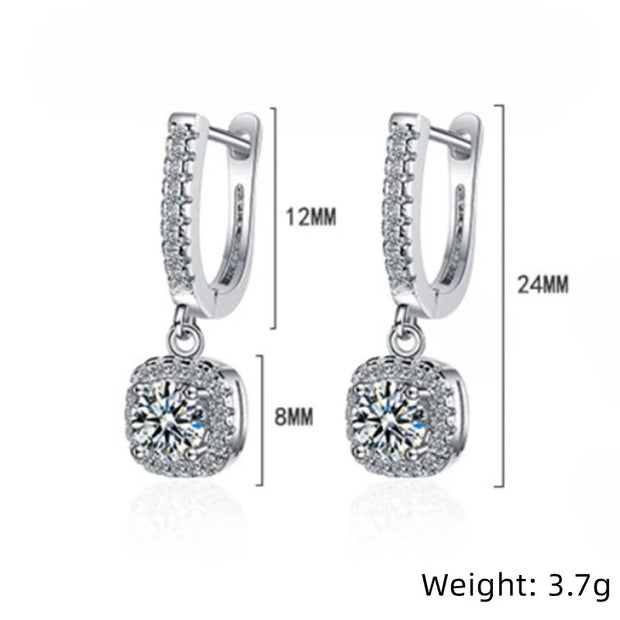 2CT Moissanite Huggie Hoop Earrings