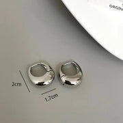 Smooth Metal Chunky Hoops - Premium Stainless Steel Earrings