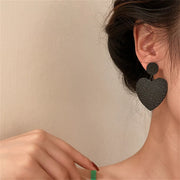 Hearty Black Drop Earrings