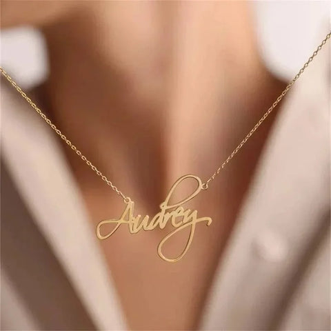 Personalized Cursive Name Necklace - Custom Stainless Steel Jewelry