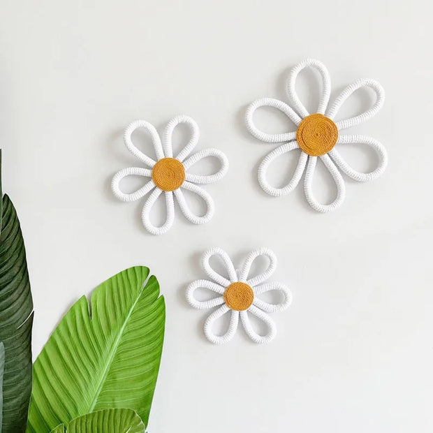 Boho Macrame Daisy Flower Wall Hanging