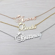 Personalized Crown Name Necklace - Custom Stainless Steel Jewelry