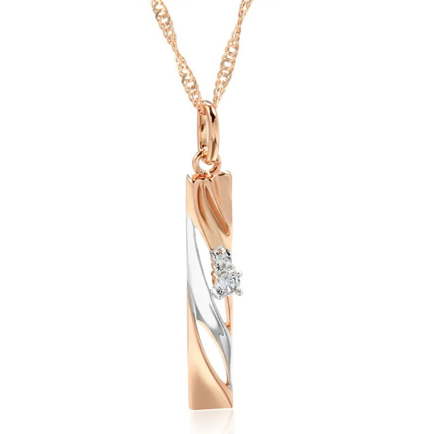 585 Rose Gold & Silver Dichroic Plated Necklace