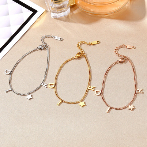 Korea Letter Star Pendant Bracelet