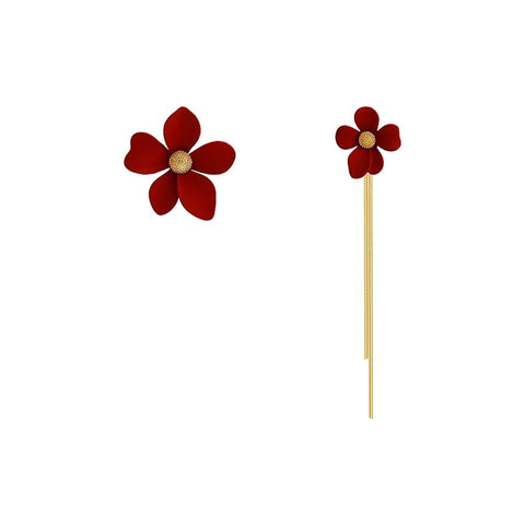 Red Flora Earrings