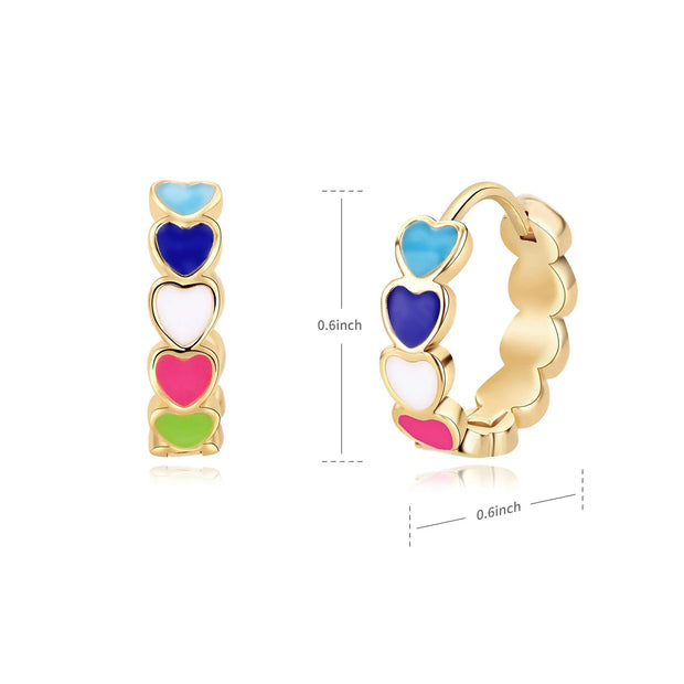 Color Heart Studs