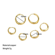 Trendy Stackable Hoop Set - 3 Pairs Gold Twist Cuff Earrings