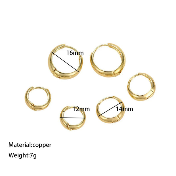 Trendy Stackable Hoop Set - 3 Pairs Gold Twist Cuff Earrings