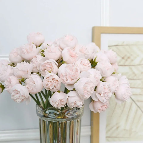 Peony Silk Flower Bouquet (27 Heads)