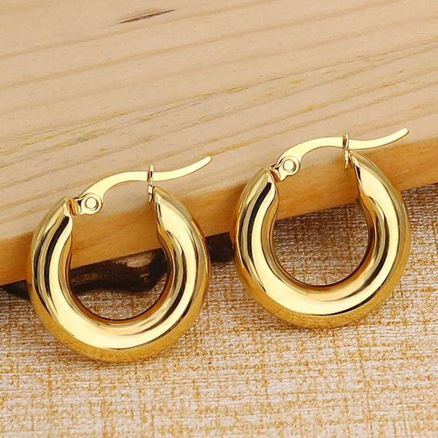Fat Chunky Hoops - 5mm Thick Stainless Steel Statement Earrings