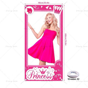 Sparkling Pink Barbie Photo Booth Frame Props