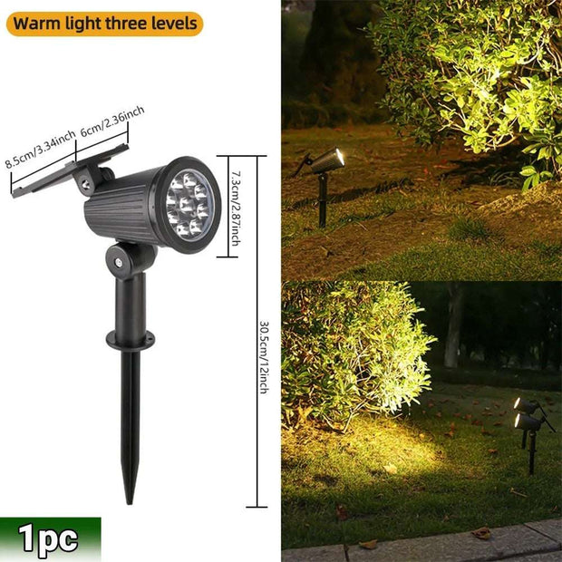 9 LED RGB Solar Spot Lights - Waterproof IP65 - Adjustable Brightness - Landscape Lighting