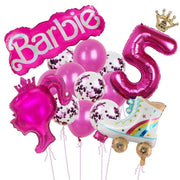 Royal Pink Princess Balloon Set for Barbie Fans