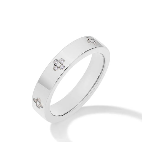 Elegant Flower Moissanite Wedding Band | 925 Sterling Silver | D Color VVS1