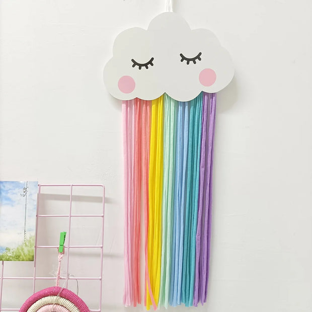 Rainbow Macrame Hairpin Holder