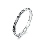 Embossed Flower 925 Sterling Silver Ring