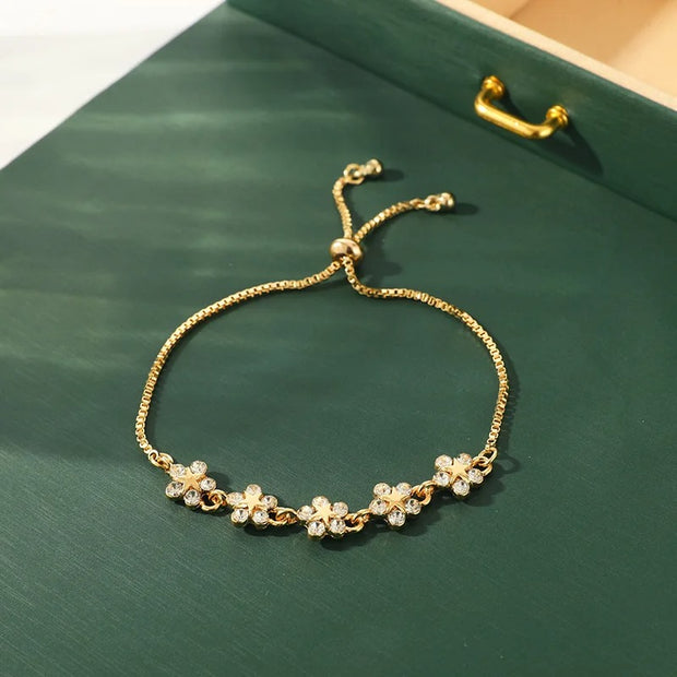 Korean Luxury Crystal Flower Bracelet