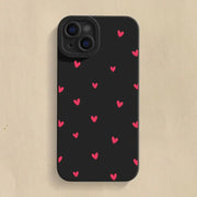 Black Love Heart iPhone Case - Shockproof Silicone Cover