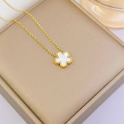 Luxurious 5-Petal Clover Necklace: Gold Plated Stainless Steel