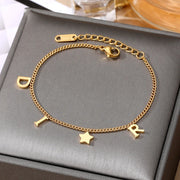 Korea Letter Star Pendant Bracelet