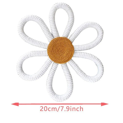 Boho Macrame Daisy Flower Wall Hanging