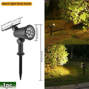 9 LED RGB Solar Spot Lights - Waterproof IP65 - Adjustable Brightness - Landscape Lighting