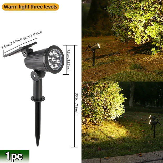 9 LED RGB Solar Spot Lights - Waterproof IP65 - Adjustable Brightness - Landscape Lighting
