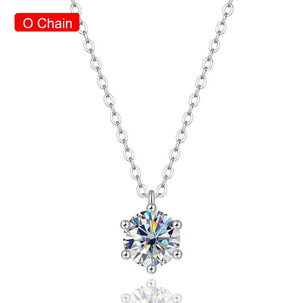 925 Silver VVS1 Moissanite Pendant Necklace