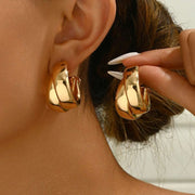 Chunky Gold Hoop Earrings - Statement Hoops for Women