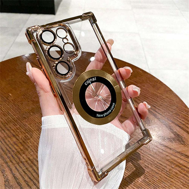 Transparent Magsafe Case Samsung S24 Ultra S23 FE S22 Plus - Magnetic Shockproof