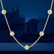 5 Stone Bubble Moissanite Necklace - 18K Gold, 925 Silver, VVS1, GRA Certified