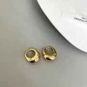 Smooth Metal Chunky Hoops - Premium Stainless Steel Earrings