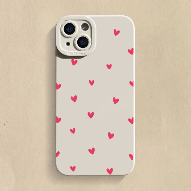 Black Love Heart iPhone Case - Shockproof Silicone Cover