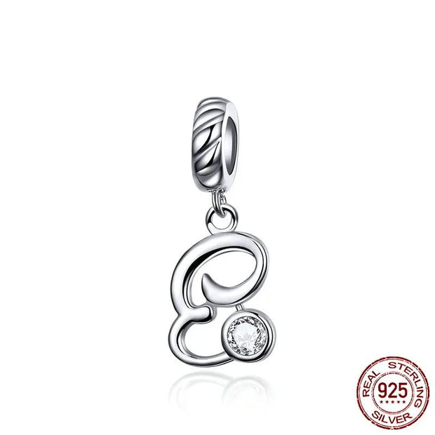 925 Sterling Silver Alphabet Pendant