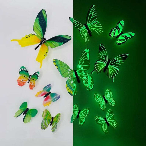 WALLA 3D Luminous Butterfly Wall Stickers (12Pcs)