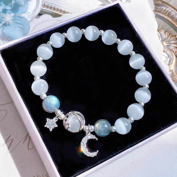 Blue Purple Opal Stone Bracelet