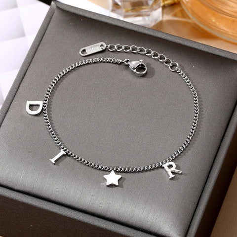 Korea Letter Star Pendant Bracelet