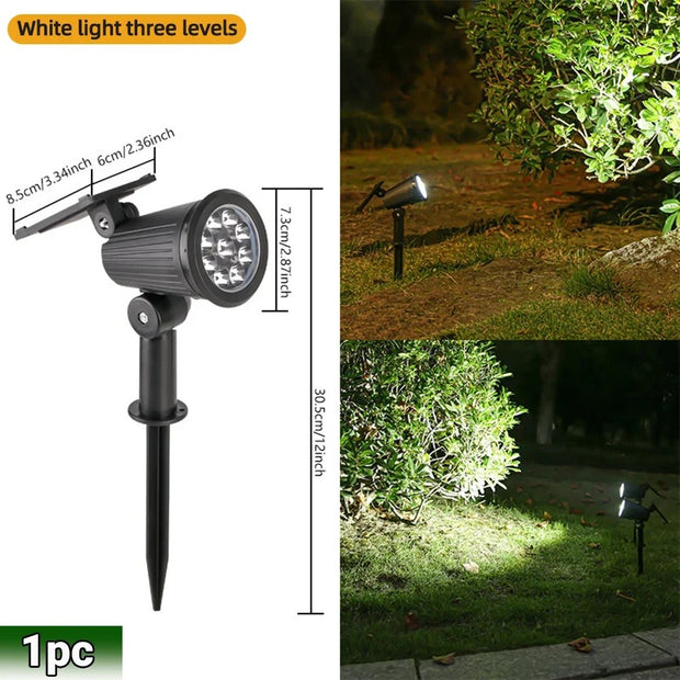 9 LED RGB Solar Spot Lights - Waterproof IP65 - Adjustable Brightness - Landscape Lighting