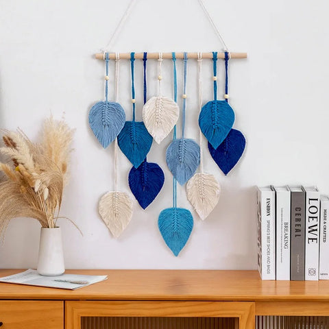 Handwoven Leaf Macrame Wall Hanging - Boho Home Decor