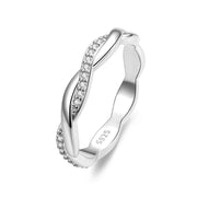 Classic Twisted CZ Ring - 14K Gold, 925 Sterling Silver