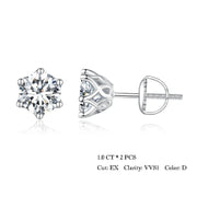 925 Sterling Silver Moissanite Stud Earrings