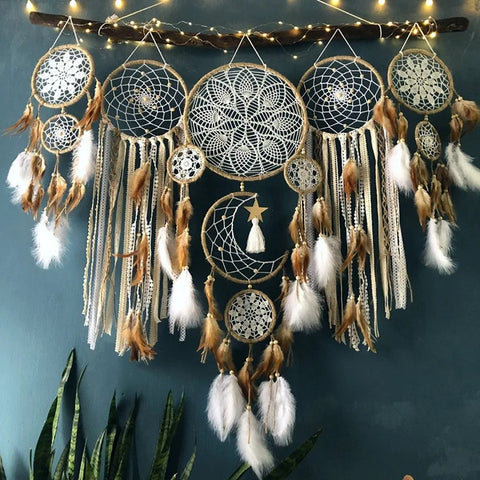 5-Piece Dream Catcher Set - Boho Wall Hanging Decor