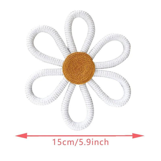 Boho Macrame Daisy Flower Wall Hanging