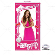 Sparkling Pink Barbie Photo Booth Frame Props