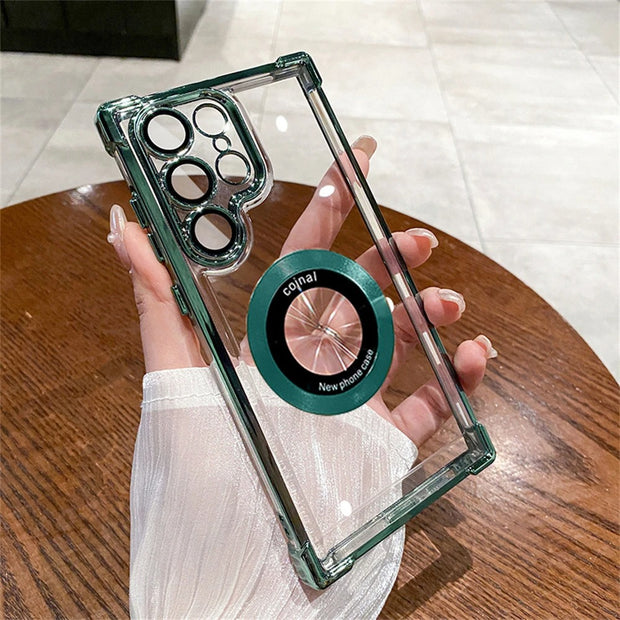 Transparent Magsafe Case Samsung S24 Ultra S23 FE S22 Plus - Magnetic Shockproof