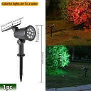 9 LED RGB Solar Spot Lights - Waterproof IP65 - Adjustable Brightness - Landscape Lighting
